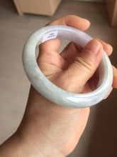 Load image into Gallery viewer, 58.7mm certified Type A 100% Natural icy watery green/purple Jadeite Jade bangle AU17-0866