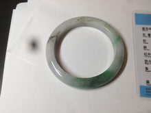 Load image into Gallery viewer, 56.4mm certificated Type A 100% Natural sunny green/white Jadeite Jade bangle Z131-2354
