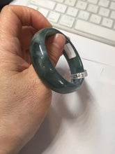 Load image into Gallery viewer, 49mm Certified Type A 100% Natural icy watery deep sea green/blue/gray/white oval Guatemala Jadeite bangle F124-2262