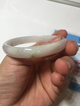Load image into Gallery viewer, 55.6mm certified 100% natural Type A icy watery light purple white slim jadeite jade bangle BP16-2698