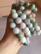 Load image into Gallery viewer, 13.2mm 100% natural type A dark green gray jadeite jade beads bracelet group AT103