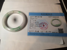 Load image into Gallery viewer, 60mm certified 100% natural type A sunny green white  jadeite jade bangle BH31-5424
