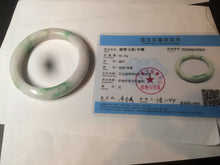 Load image into Gallery viewer, 60mm certified 100% natural type A sunny green white  jadeite jade bangle BH31-5424