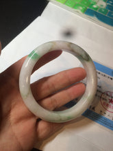 Load image into Gallery viewer, 60mm certified 100% natural type A sunny green white  jadeite jade bangle BH31-5424