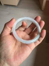 Load image into Gallery viewer, 57.5mm Certified Type A 100% Natural icy watery white purple black brown seaweeds and golden sand Jadeite Jade bangle H160-7068