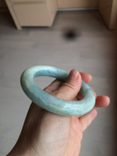 Load image into Gallery viewer, 52.8mm 100% natural blue/white Quartzite (Shetaicui jade) Blue sky and white clouds chubby round cut bangle SY27