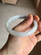 Load image into Gallery viewer, 57.5mm Certified Type A 100% Natural icy watery white purple black brown seaweeds and golden sand Jadeite Jade bangle H160-7068