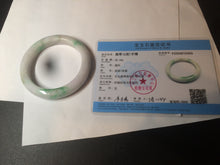 Load image into Gallery viewer, 60mm certified 100% natural type A sunny green white  jadeite jade bangle BH31-5424