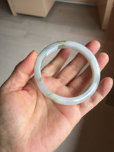 Load image into Gallery viewer, 57.5mm Certified Type A 100% Natural icy watery white purple black brown seaweeds and golden sand Jadeite Jade bangle H160-7068