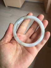 Load image into Gallery viewer, 57.5mm Certified Type A 100% Natural icy watery white purple black brown seaweeds and golden sand Jadeite Jade bangle H160-7068