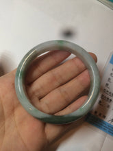 Load image into Gallery viewer, 56.5mm certificated Type A 100% Natural sunny green/dark green/white Jadeite Jade bangle Z132-2355