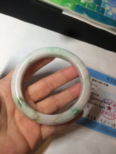 Load image into Gallery viewer, 60mm certified 100% natural type A sunny green white  jadeite jade bangle BH31-5424