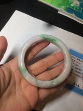 Load image into Gallery viewer, 60mm certified 100% natural type A sunny green white  jadeite jade bangle BH31-5424