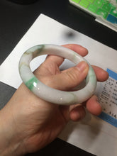 Load image into Gallery viewer, 60mm certified 100% natural type A sunny green white  jadeite jade bangle BH31-5424