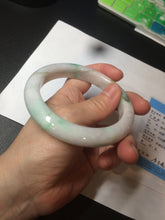 Load image into Gallery viewer, 60mm certified 100% natural type A sunny green white  jadeite jade bangle BH31-5424