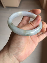 Load image into Gallery viewer, 57.5mm Certified Type A 100% Natural icy watery white purple black brown seaweeds and golden sand Jadeite Jade bangle H159-7064