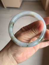 Load image into Gallery viewer, 57.5mm Certified Type A 100% Natural icy watery white purple black brown seaweeds and golden sand Jadeite Jade bangle H159-7064