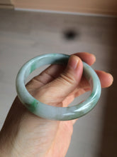 Load image into Gallery viewer, 56.5mm certificated Type A 100% Natural sunny green/dark green/white Jadeite Jade bangle Z132-2355