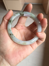 Load image into Gallery viewer, 57.5mm Certified Type A 100% Natural icy watery white purple black brown seaweeds and golden sand Jadeite Jade bangle H159-7064