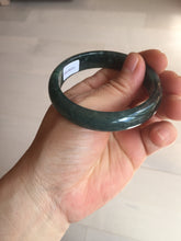 Load image into Gallery viewer, 55.5mm Certified Type A 100% Natural deep sea green/blue/gray/white Guatemala Jadeite bangle PC35-8521