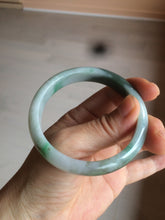 Load image into Gallery viewer, 56.5mm certificated Type A 100% Natural sunny green/dark green/white Jadeite Jade bangle Z132-2355