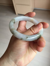 Load image into Gallery viewer, 57.5mm Certified Type A 100% Natural icy watery white purple black brown seaweeds and golden sand Jadeite Jade bangle H159-7064