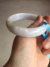 Load image into Gallery viewer, 56.5mm certified 100% natural type A purple/white/brown jadeite jade bangle E82-0824
