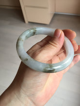 Load image into Gallery viewer, 57.5mm Certified Type A 100% Natural icy watery white purple black brown seaweeds and golden sand Jadeite Jade bangle H159-7064