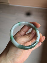 Load image into Gallery viewer, 56.5mm certificated Type A 100% Natural sunny green/dark green/white Jadeite Jade bangle Z132-2355