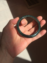 Load image into Gallery viewer, 55.5mm Certified Type A 100% Natural deep sea green/blue/gray/white Guatemala Jadeite bangle PC24-8528