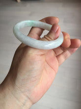 Load image into Gallery viewer, 50mm certified 100% natural Type A icy watery sunny green white (白底青) jadeite jade bangle BN69-9372