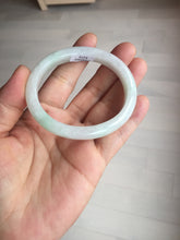 Load image into Gallery viewer, 50mm certified 100% natural Type A icy watery sunny green white (白底青) jadeite jade bangle BN69-9372