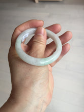 Load image into Gallery viewer, 50mm certified 100% natural Type A icy watery sunny green white (白底青) jadeite jade bangle BN69-9372