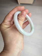 Load image into Gallery viewer, 50mm certified 100% natural Type A icy watery sunny green white (白底青) jadeite jade bangle BN69-9372