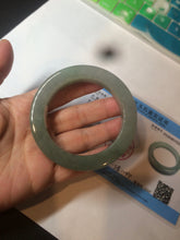 Load image into Gallery viewer, 53.4mm certified type A 100% Natural dark green/gray square style Jadeite Jade bangle BH34-5250