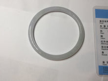 Load image into Gallery viewer, 59.6mm Certified Type A 100% Natural white/light purple round cut Jadeite Jade bangle BG216-8574