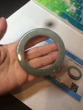 Load image into Gallery viewer, 53.4mm certified type A 100% Natural dark green/gray square style Jadeite Jade bangle BH34-5250