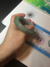 Load image into Gallery viewer, 53.4mm certified type A 100% Natural dark green/gray square style Jadeite Jade bangle BH34-5250