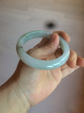 Load image into Gallery viewer, 57.3mm 100% natural Type A icy watery oily dark green/gray jadeite jade bangle AZ72-0331