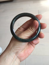 Load image into Gallery viewer, 55.5mm Certified Type A 100% Natural deep sea green/blue/gray/white Guatemala Jadeite bangle PC24-8528