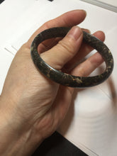 Load image into Gallery viewer, 59.5mm 100% natural black background with white/yellow/red flowers Plum blossom Jade(梅花玉) bangle SY98-7