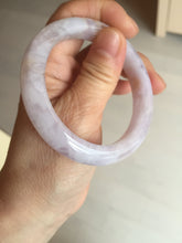 Load image into Gallery viewer, 53mm Certified Type A 100% Natural light purple white Jadeite bangle AU15-9429
