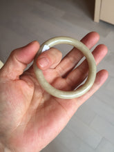 Load image into Gallery viewer, 50.5mm certified 100% natural Type A light yellow round cut jadeite jade bangle BS8-9570