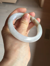 Load image into Gallery viewer, 57.5mm Certified Type A 100% Natural icy watery white purple black brown seaweeds and golden sand Jadeite Jade bangle H161-7033