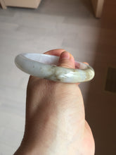Load image into Gallery viewer, 57.5mm Certified Type A 100% Natural icy watery white purple black brown seaweeds and golden sand Jadeite Jade bangle H161-7033