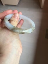 Load image into Gallery viewer, 57.5mm Certified Type A 100% Natural icy watery white purple black brown seaweeds and golden sand Jadeite Jade bangle H161-7033