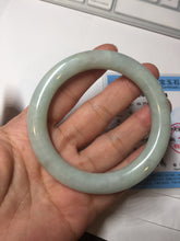 Load image into Gallery viewer, 54.9mm certified natural 100% natural Type A light green round cut jadeite jade bangle BP18-4995