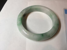 Load image into Gallery viewer, 55.8mm certified type A 100% Natural sunny green white flying flowers jadeite jade bangle AX129-5234