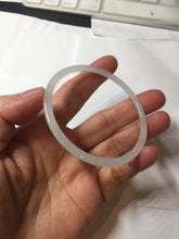 Load image into Gallery viewer, 56mm Certified Type A 100% Natural icy watery white/light purple/green flat slim Jadeite Jade bangle BG217-8571