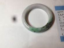 Load image into Gallery viewer, 54.5mm Certified 100% natural Type A sunny green/purple/white jadeite jade bangle Z136-2809
